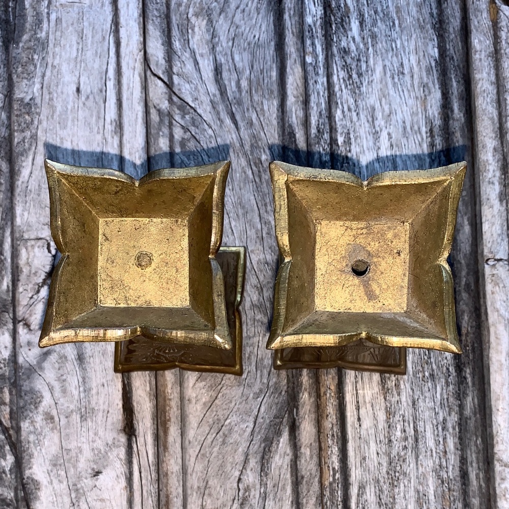 Vintage Brass Floral Saudi Arabian Candle Holders or Decorative Piece - Picture 8 of 12